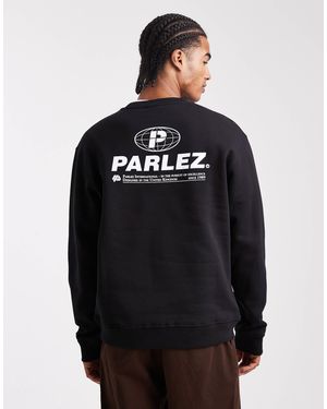 Parlez Screen Printed Graphic Logo Sweatshirt With Back Print - Black