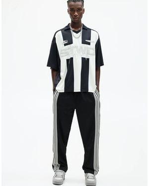 Pull&Bear Striped Football T-shirt - Black