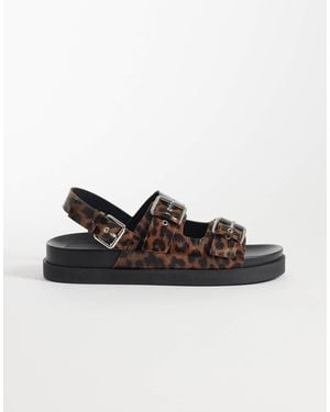 ONLY – sandalen mit leopardenmuster und schnallen - Braun