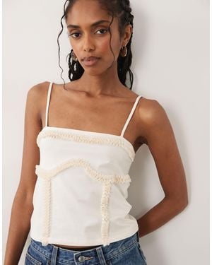 Miss Selfridge Under Bust Seam Detail Cami Top - Natural