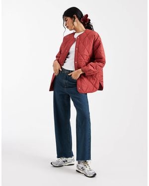 Pieces Quilted Lightweight Jacket - Red