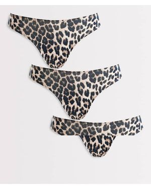 Lindex Pack De 3 Tangas Con Estampado De De Algodón De - Blanco