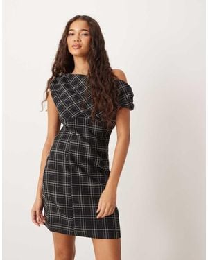ASOS Fallen Shoulder Mini Dress - Multicolour