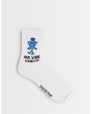 ASOS Calzini Multicolore Con Grafica Mr Give Af - Bianco