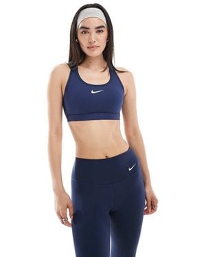 Nike Swoosh Medium Support Sports Bra - Blue