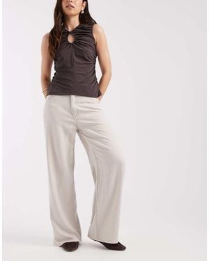 Levi's Linen Wide Leg Trousers - Grey