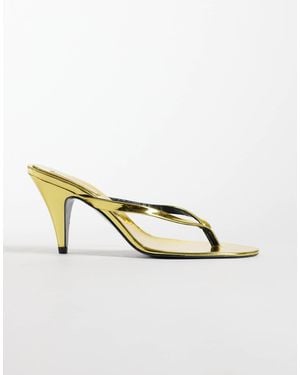 Mango Starring Hailey Bieber Thong Heeled Sandal - Natural