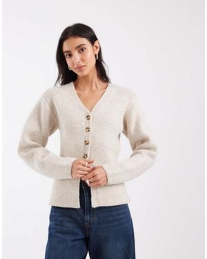 ASOS Strickcardigan mit taillierter taille - Natur