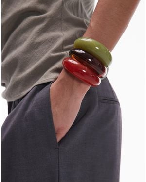 TOPSHOP Beth 3 Pack Chunky Resin Bangles - Multicolor