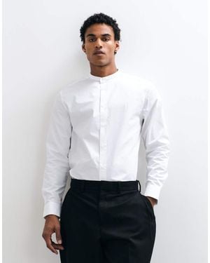 ASOS Regular Fit Mandarin Collar Shirt - White