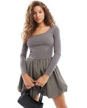 Urban Revivo Robe courte à ourlet boule - moyen - Gris