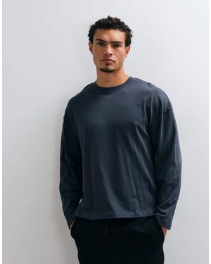 Collusion Oversized Long Sleeve Skate T-shirt - Blue
