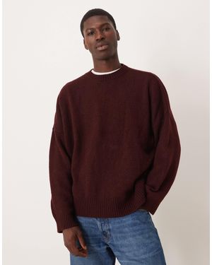 ASOS Super Oversized Boxy Fit Knitted Crew Neck Jumper - Red
