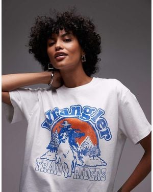 Wrangler Cowboy Graphic Chest Print T-Shirt - White