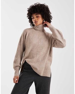 Vero Moda Gebreide Coltrui Met Wijde Mouwen - Naturel