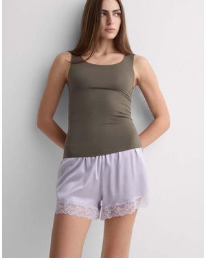 Intimissimi Round-Neck Raw-Cut Cotton Vest Top - Purple