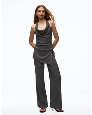 Bershka Trousers With Sequin Overskirt - Blue