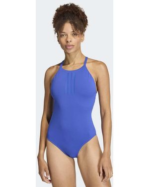 adidas Originals 3-Stripes High Neck 2-Way Straps Peachsoft Swimsuit - Blue