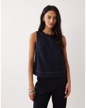 Abercrombie & Fitch Denim Sleeveless Top - Blue