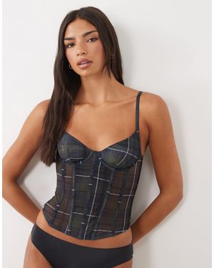 ASOS Underwire Mesh Corset - Grey