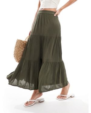 ONLY Tiered Maxi Skirt - Green