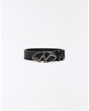 Bershka Metal Buckle Belt - White
