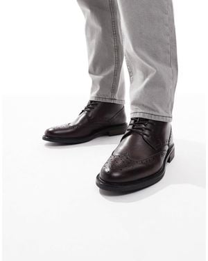 ASOS Brogue Lace Up Boots - Gray