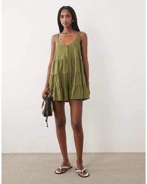 Miss Selfridge Mono Corto De Punto Escalonado En-Azul - Verde