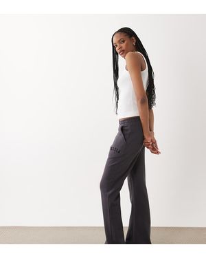 Kaiia Tall Cotton Blend Embroidered Logo Wide Leg Joggers - Purple