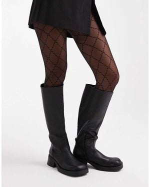Lindex 40 Denier Argylle Mesh Tight - Black