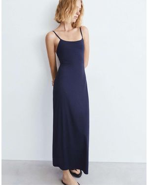 Pull&Bear – midikleid aus polyamid - Blau