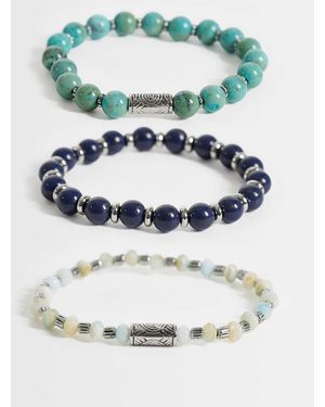 ASOS 3 Pack Of Beaded Bracelets - Grey