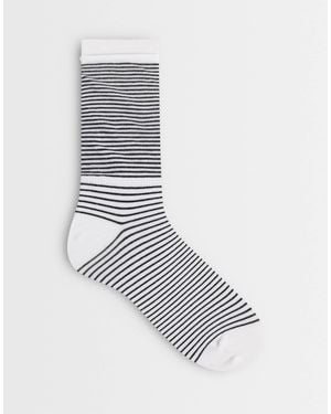 ASOS Chaussettes double épaisseur loose à rayures noires et blanches