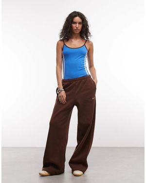 Nike Studio Fleece Wide Leg Sweatpants - Blue
