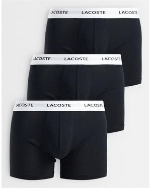 Lacoste 3 Pack White Waistband Boxers - Blue