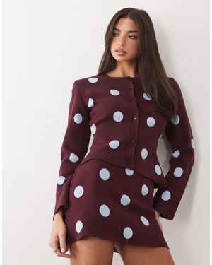 ASOS – gepunktete feinstrickjacke - Lila