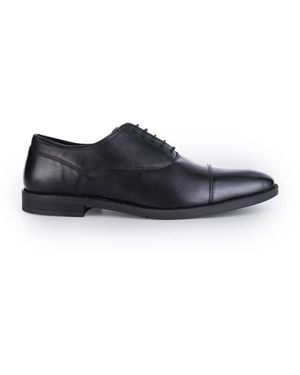 Thomas Crick Merlin Leather Oxford Toecap Shoes - Black
