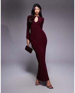 ASOS Asymmetrical Angel Sleeve Maxi Dress - Purple