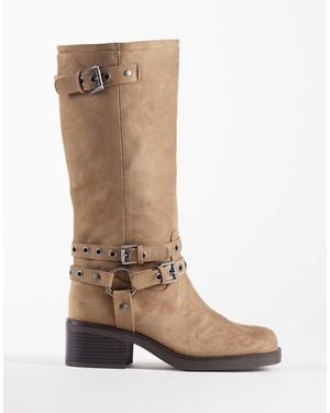 ASOS Cassandra Grommet Biker Boots - Brown