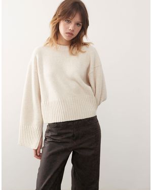Monki – strickpullover - Natur