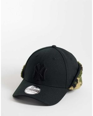 KTZ Ny Yankees 39Thirty Downflap Cap With Camo Print Fleece - Black