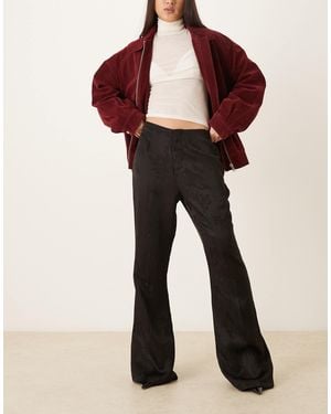 Vrg Grl Embroidered Jacquard Flared Pants - Natural