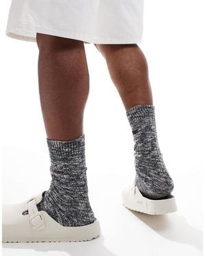 Birkenstock – cotton slub – herrensocken aus baumwolle - Weiß