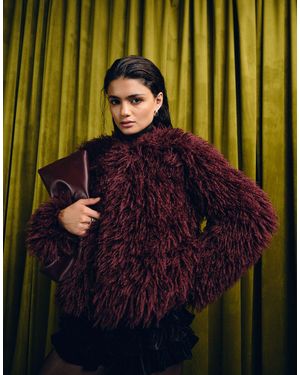 Threadbare – jacke aus lammfellimitat - Rot
