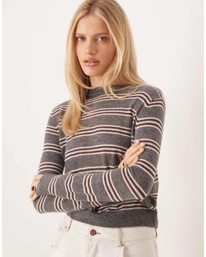 Mango Crew Neck Knitted Top - Grey