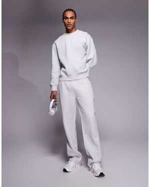 4505 Icon Rest Day Heavyweight 440Gsm Cotton Wide Leg Jogger With Zip Pockets - Grey