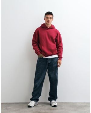 Hollister Boxy Fit Hoodie - Red
