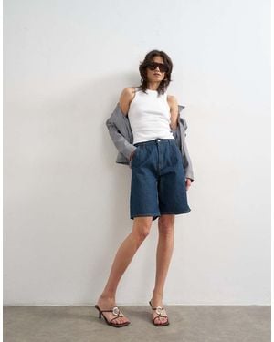 TOPSHOP Rib Racer Vest - Blue