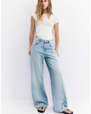 Pull&Bear – weite jeans - Blau