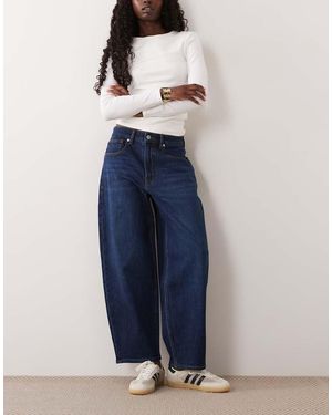 GOOD AMERICAN Vintage Enkellange Barrel-Leg Jeans - Blauw